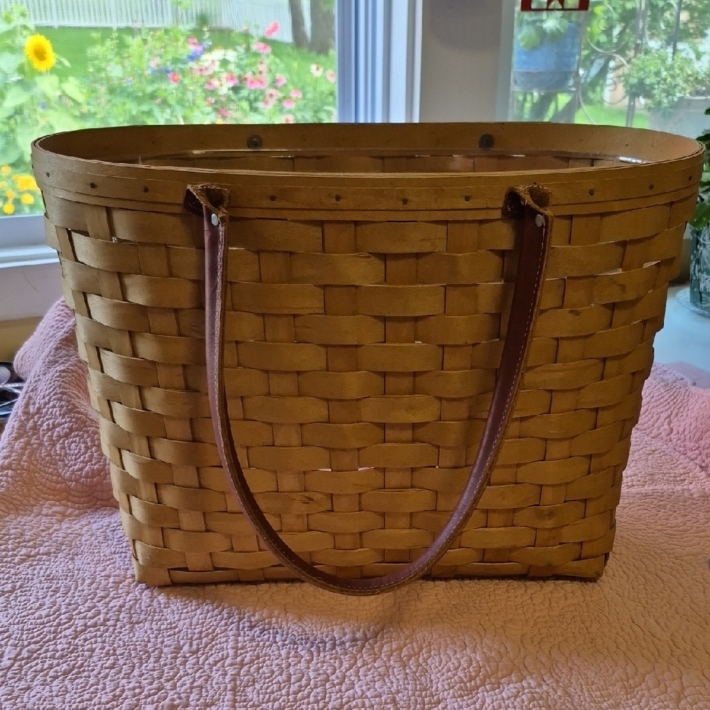 Longaberger Brown Woven Travel Bag
